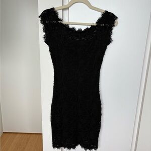 Jump Elegant Black Lace Mini Dress